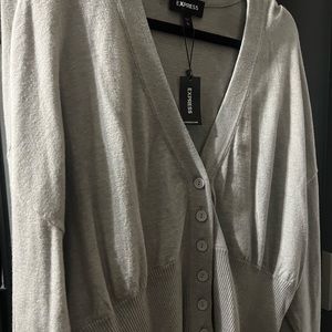 Express XL grey short cardigan